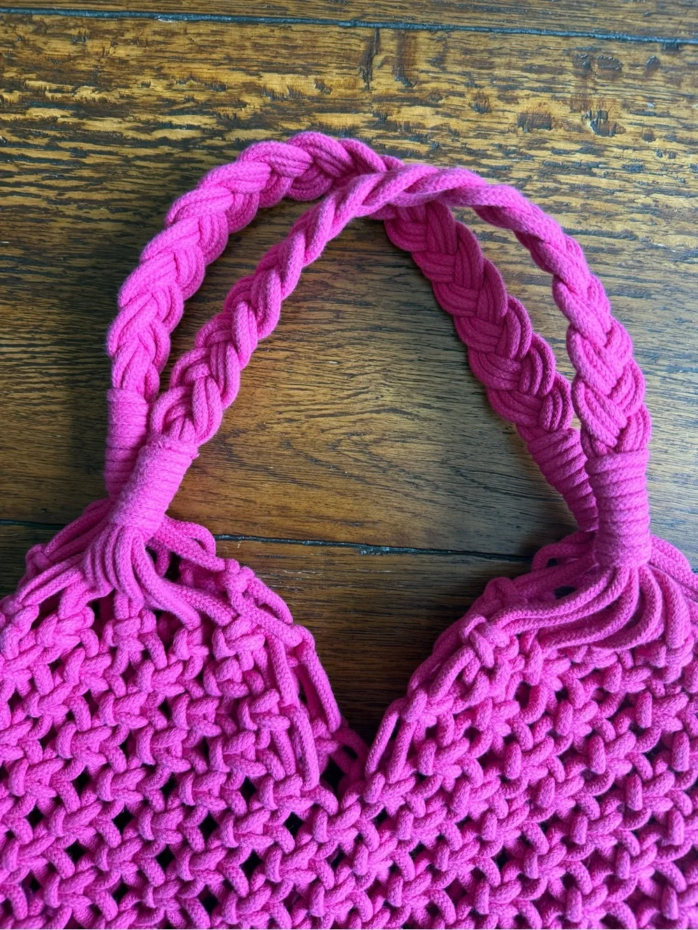 NEW NWT J Crew Hand-Knotted
Fuschia Pink Large Tote Bag - Picture 3 of 5